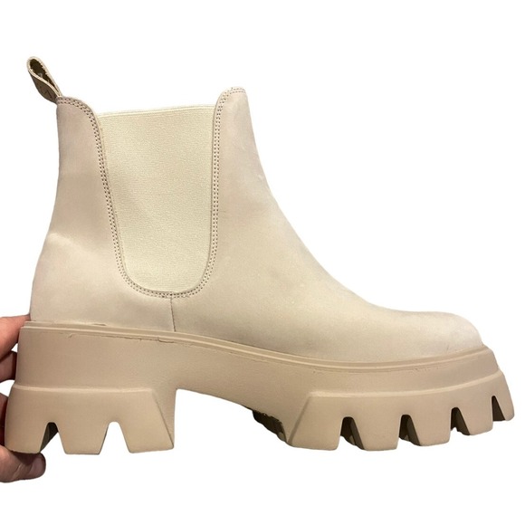 NWOB TORAL Revolve Mara Bootie Suede Leather Boots Chunky Sole Size 39 US9 Igloo - Picture 7 of 9